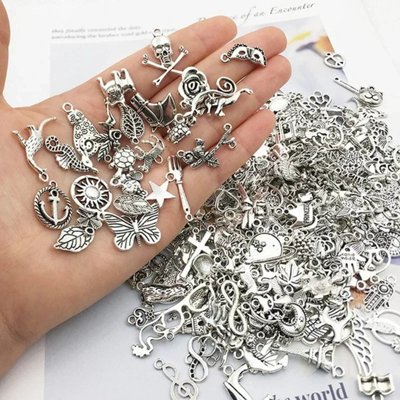 30/100pcs DIY Mixed Cartoon Animal Tree Enamel Charms Beads for Jewelry Making