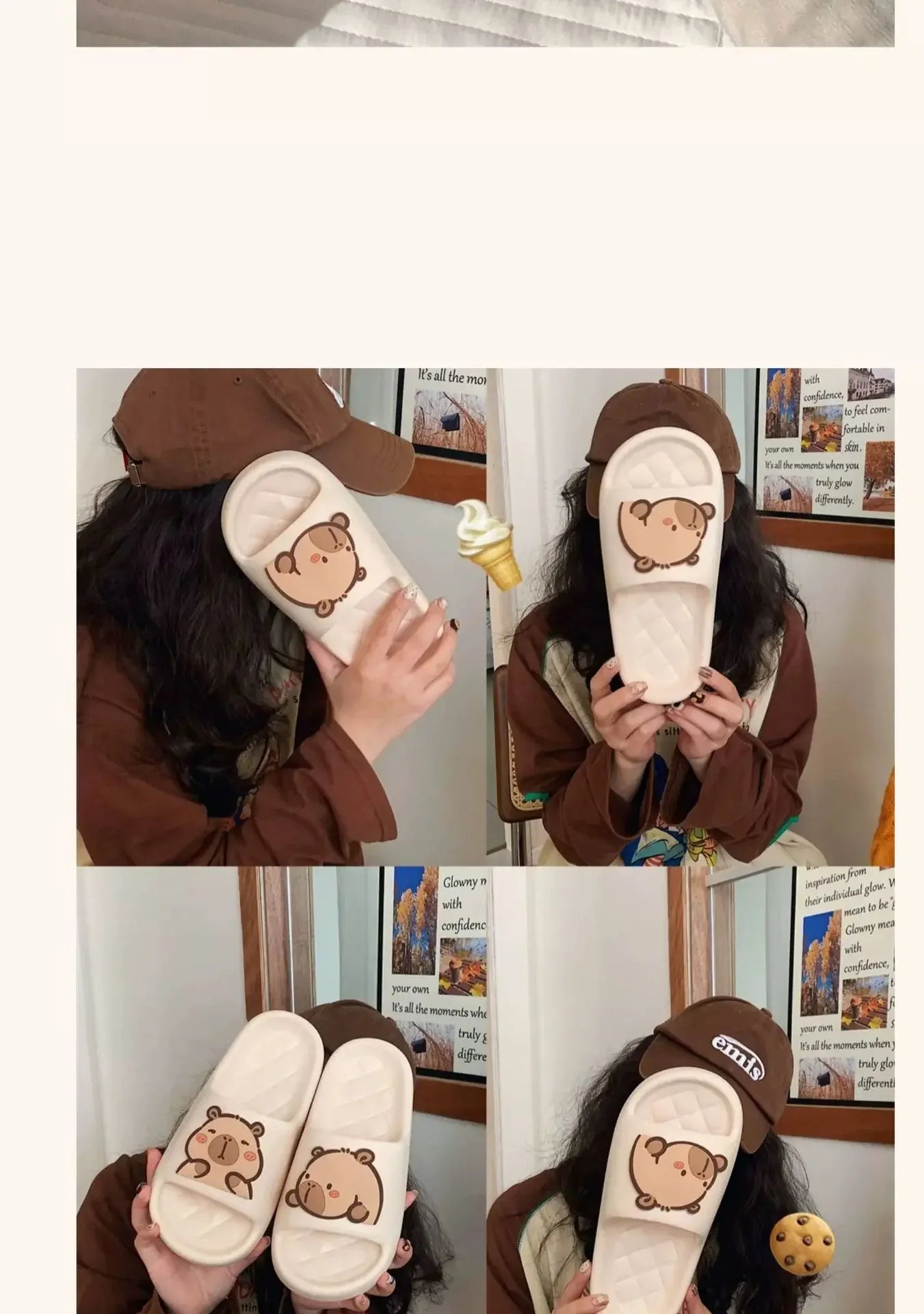 Capybara Slipper Women Cute Cloud Sandals Summer Flip Flops