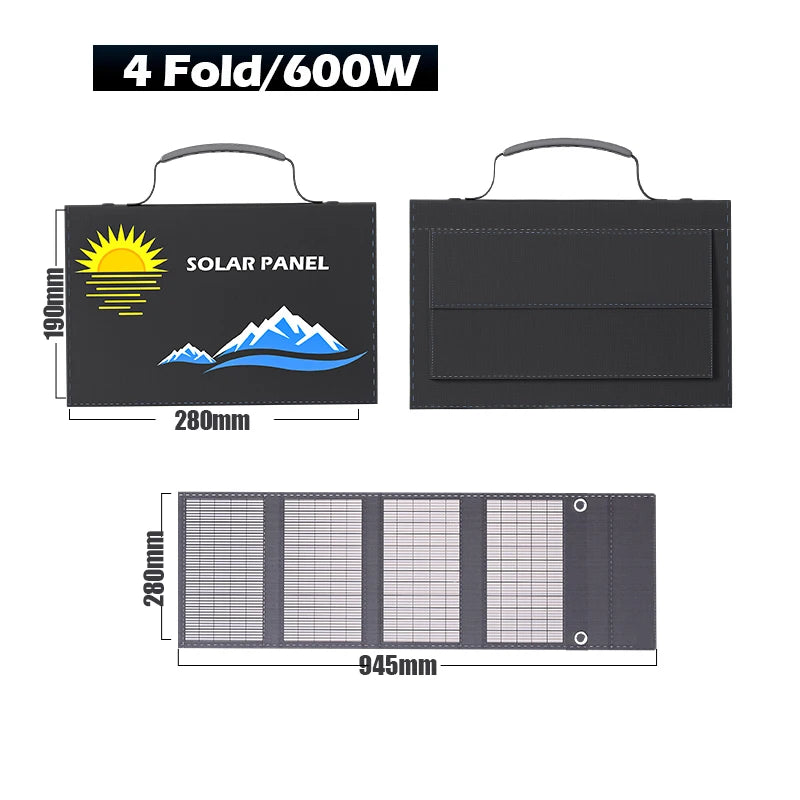 600W 1000W 18V Foldable Solar Panel Charger for Camping