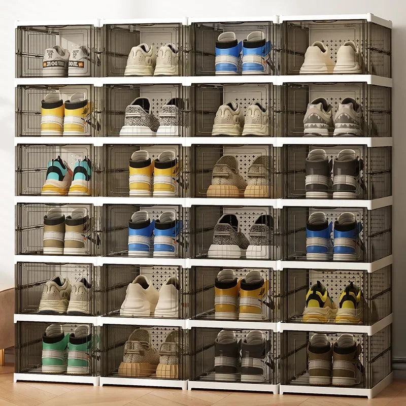 Dustproof 6 Layers Foldable Shoe Box Stackable Organizer