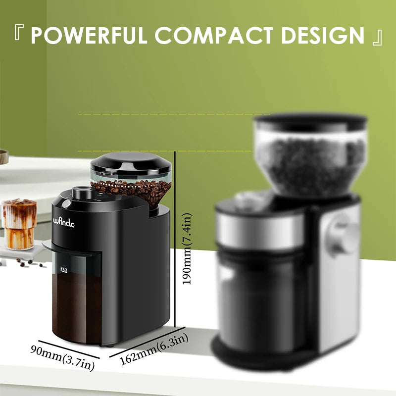 Wancle Electric Burr Coffee Grinder with 28 Grind Settings