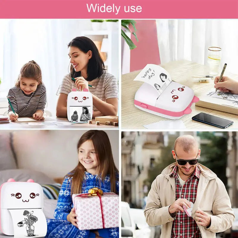 Mini Photo Pocket Printer Portable Ink-free Thermal 57mm Wireless BT 200dpi for Android iOS