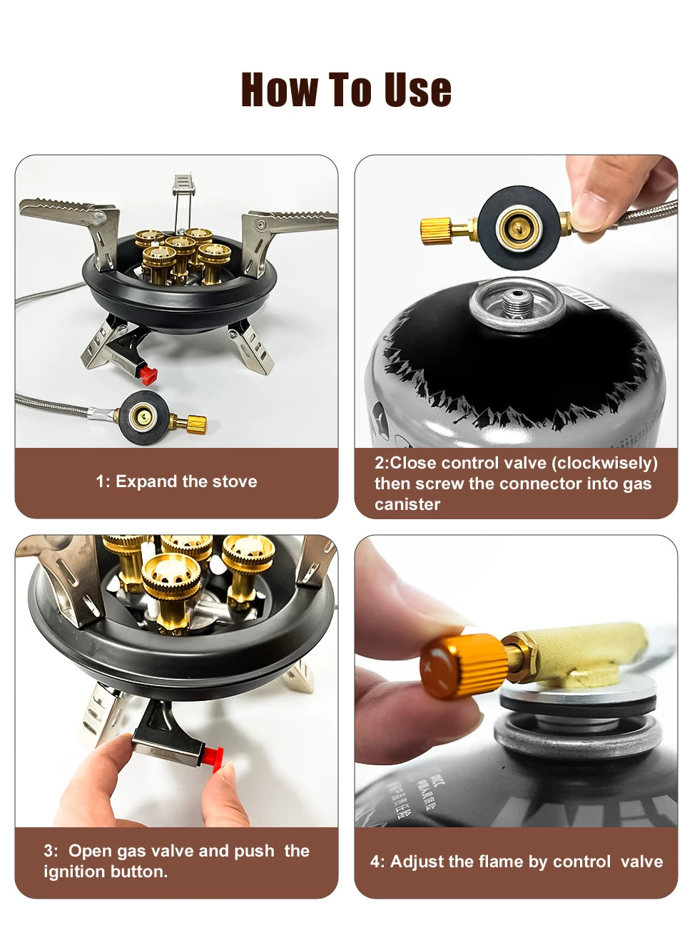 BRS-201A Portable Camping Gas Stove 16000W Butane Burner