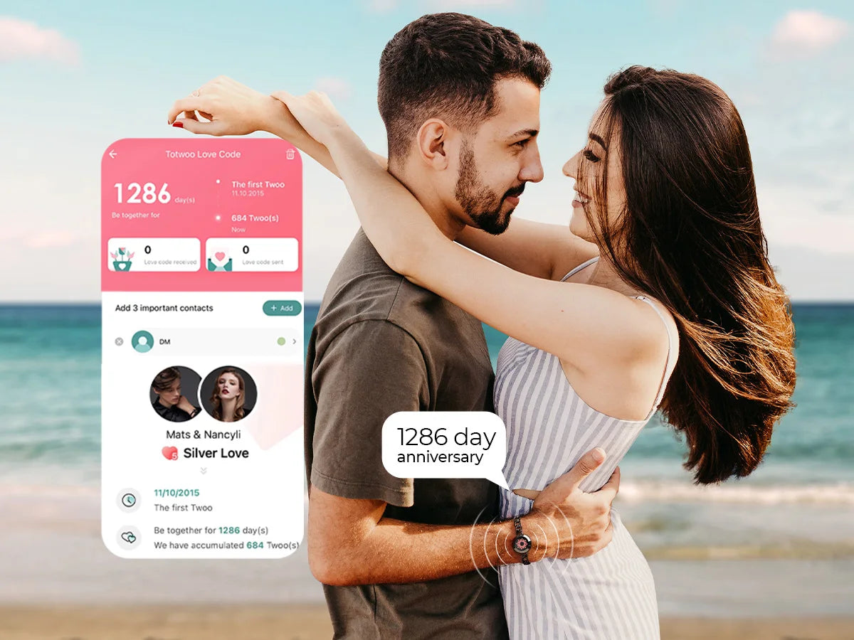 TOTWOO Long Distance Touch Bracelets for Couples Bluetooth Gifts