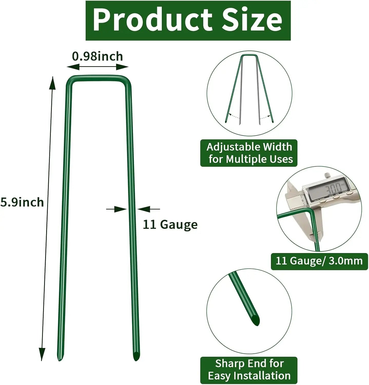 U Type Heavy Duty Garden Staples for Secure Lawn Barrier and Landscape Fabric Installation Galvanized Steel Sod Pins