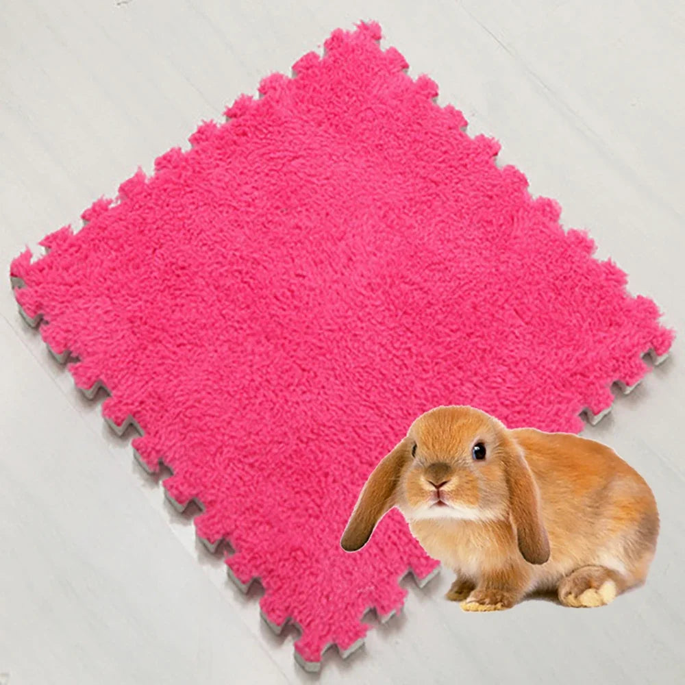 4/10Pcs Rabbit Guinea Pig Cage Liner Small Pet Items Anti Slip Bedding Mat Pee Pad for Hamsters Soft Warm Rabbit Sleep Mat Bed