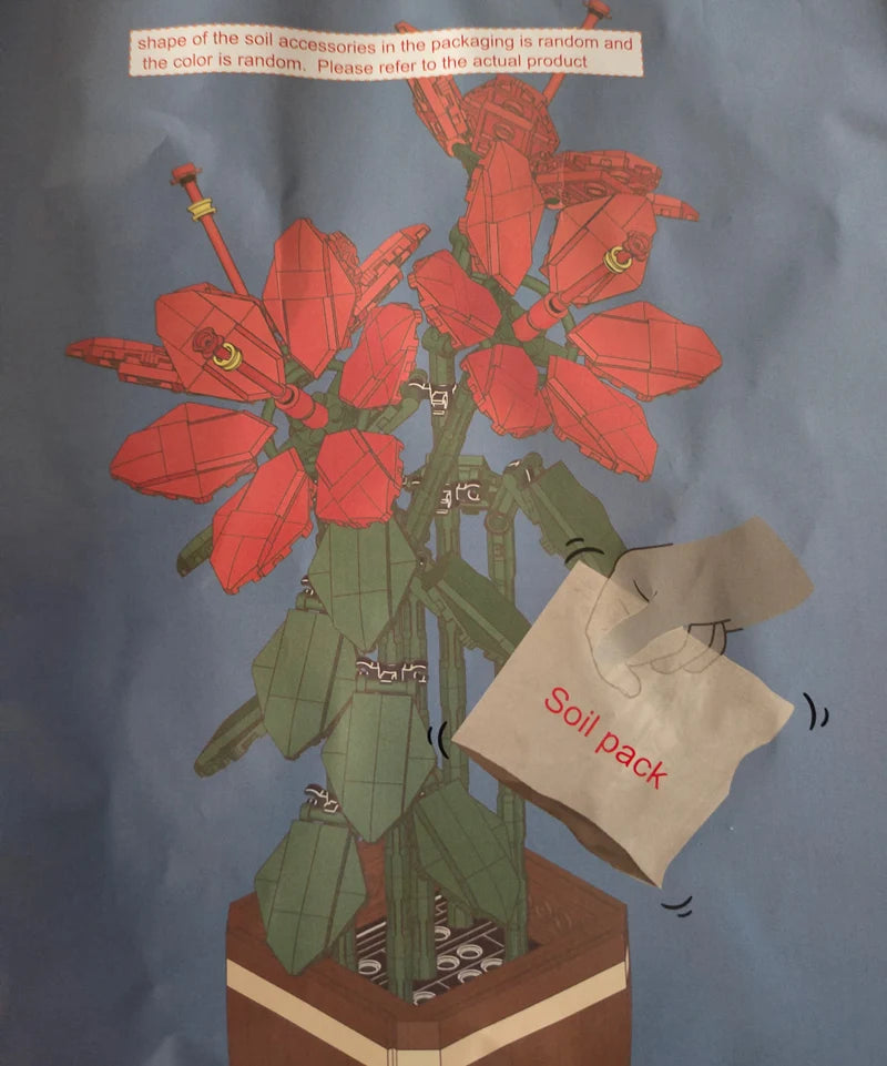 City Creativity Cymbidium Faberi Bonsai Potted Plant Building Block Set for Home Decoration and Kids Toys