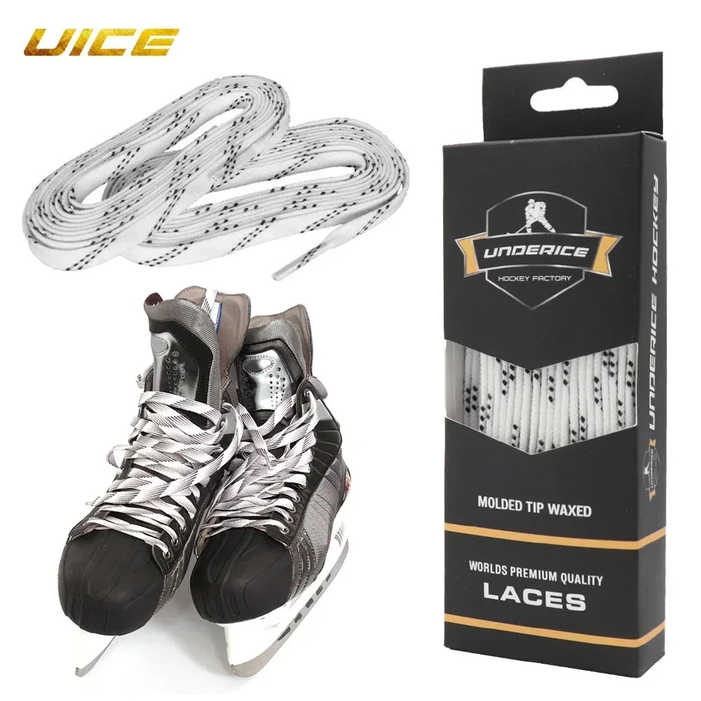 Ice Hockey Skate Laces 84-120inch Waxed Dual Layer Braid
