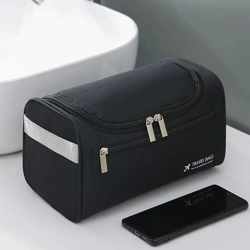 Men Vintage Luxury Toiletry Bag Travel Organizer Waterproof Makeup Case Hanging Storage for Business and Personal Use