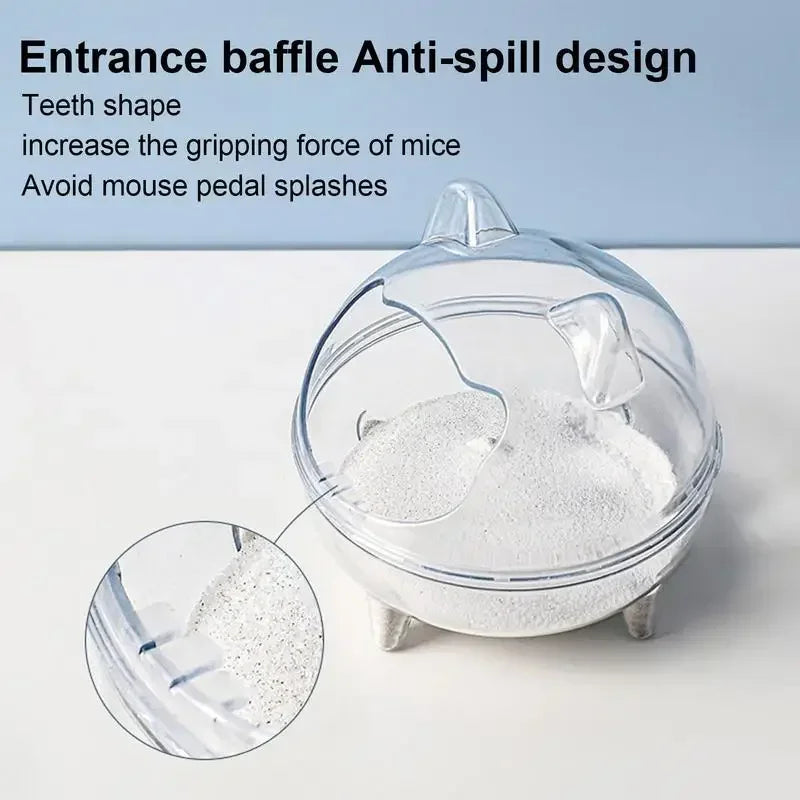 Hamster Toilet Chinchilla Bath House Golden Bear Bathroom Fully Transparent Field Of View Anti-spill for Gerbil Other Small Hams