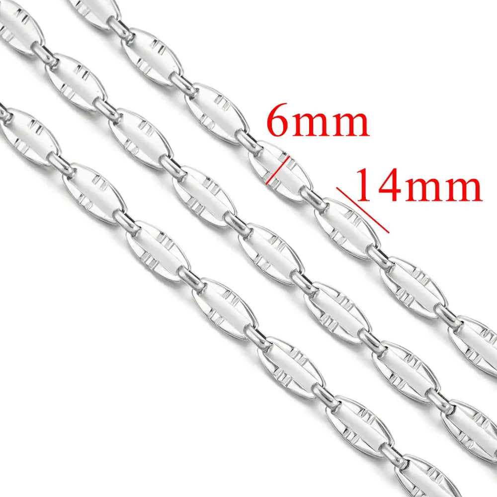 1 Meter Stainless Steel Chunky Hip Hop Gold Color Chains DIY Jewelry