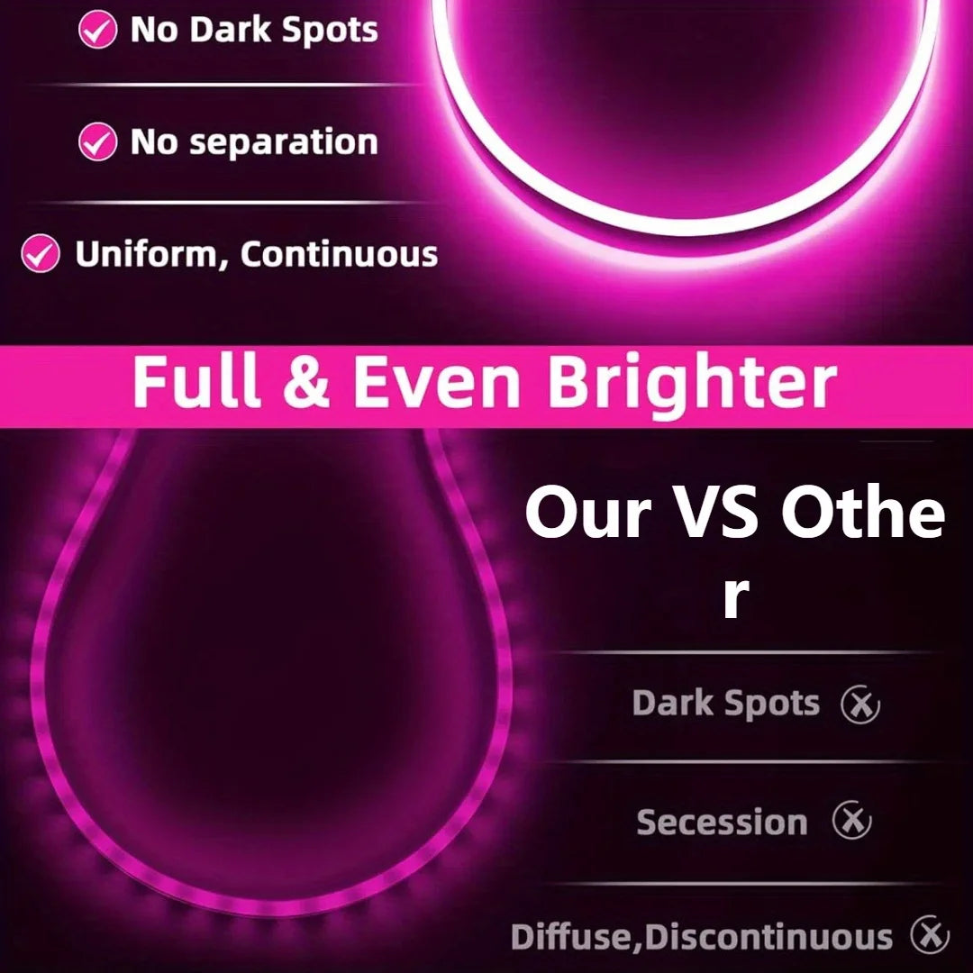 Smart LED Strip Lights RGB Neon Sign Tape USB Bluetooth App Remote Control Flexible Backlight Gaming Room Decor