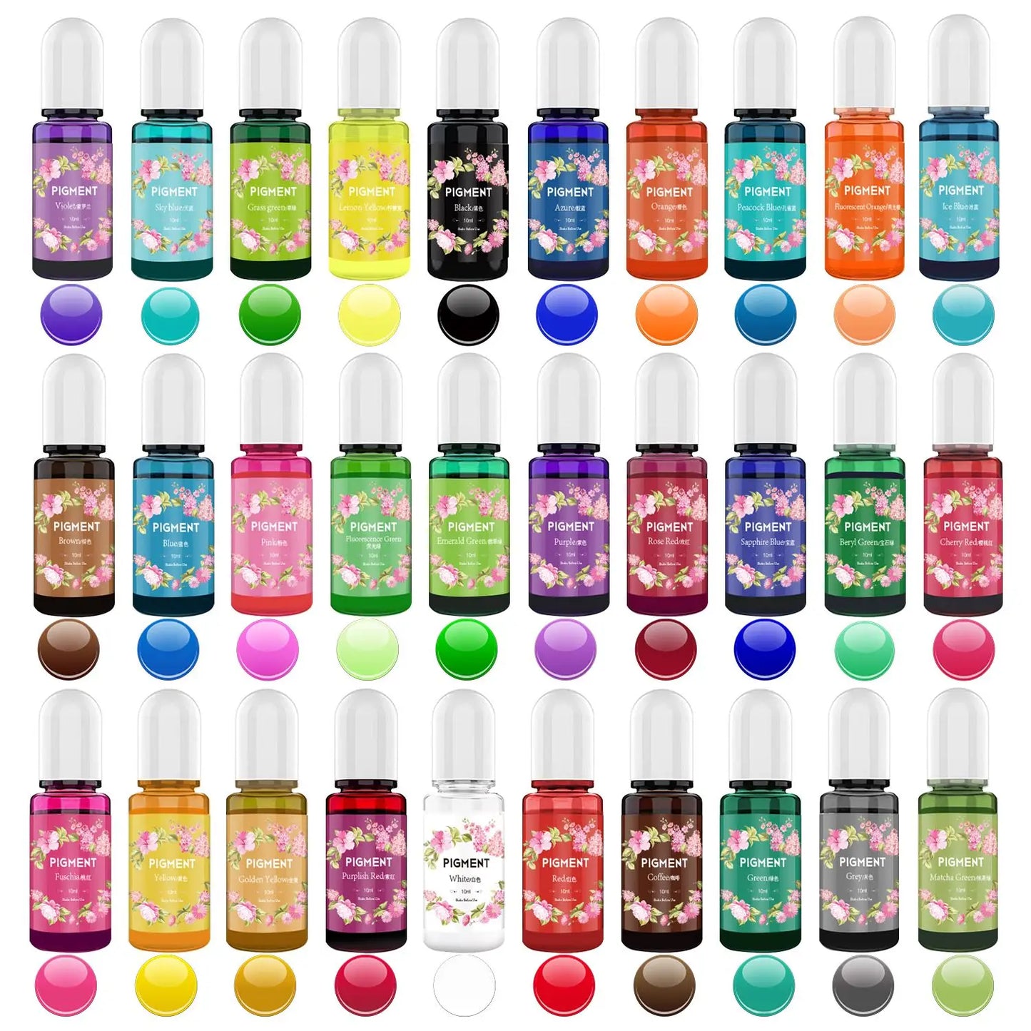 Epoxy Resin Pigment Set Liquid Coloring Agent for DIY Crafts