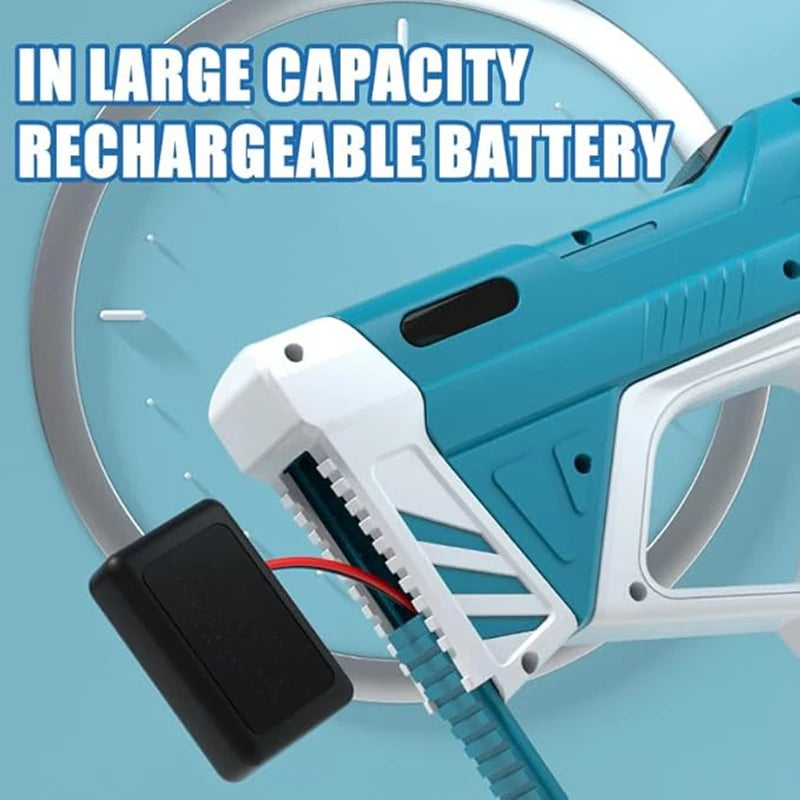 Full Automatic Electric Water Gun 43cm Portable Summer Toy for Kids and Adults Outdoor Water Battles