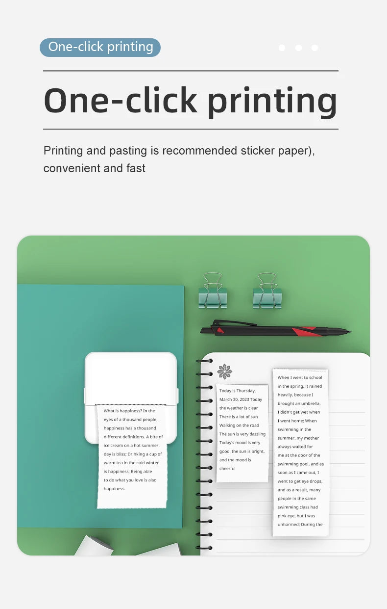 Mini HD Portable Bluetooth Thermal Label Printer Inkless Printing