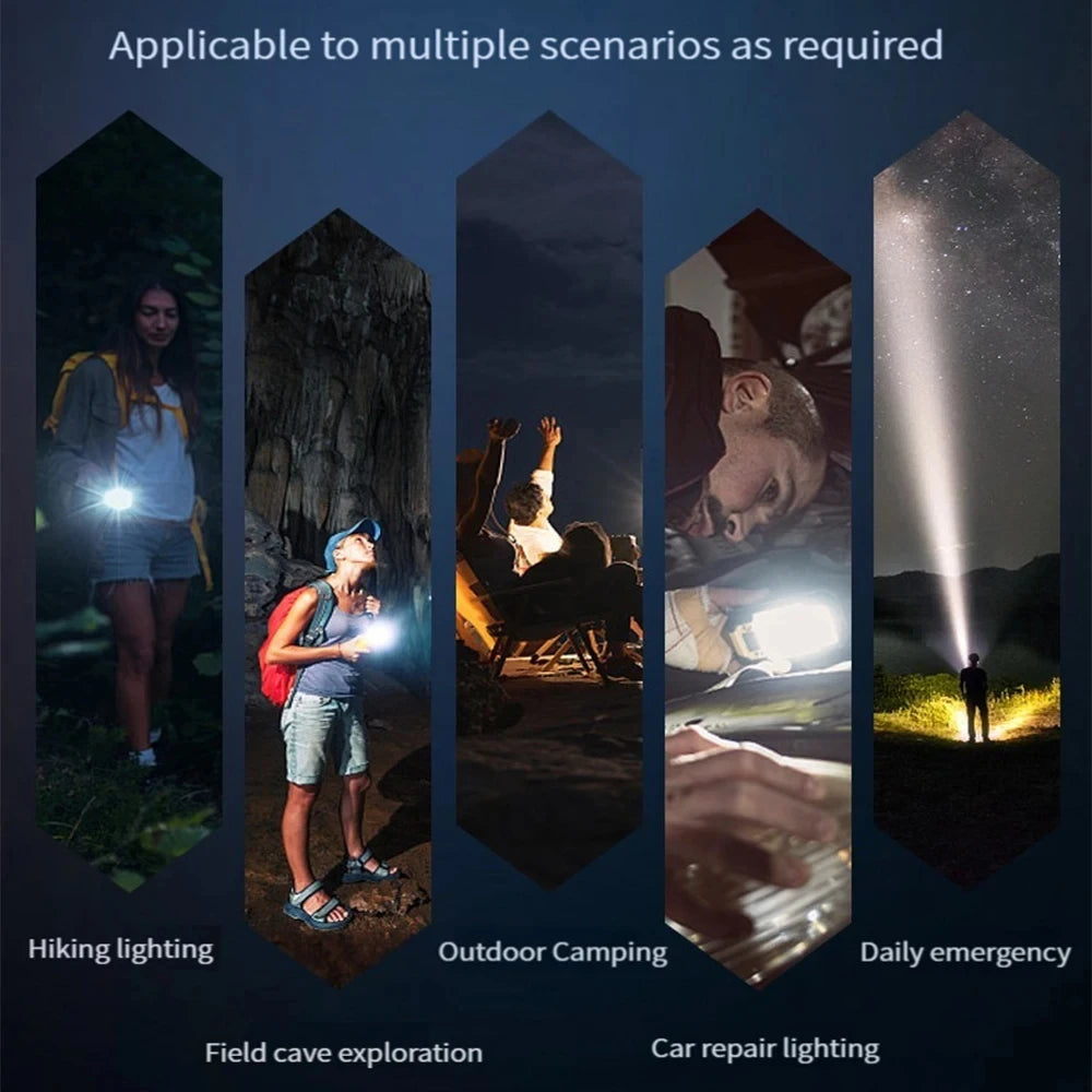 Powerful Rechargeable LED Flashlight with Long Range Zoom for Outdoor Adventures