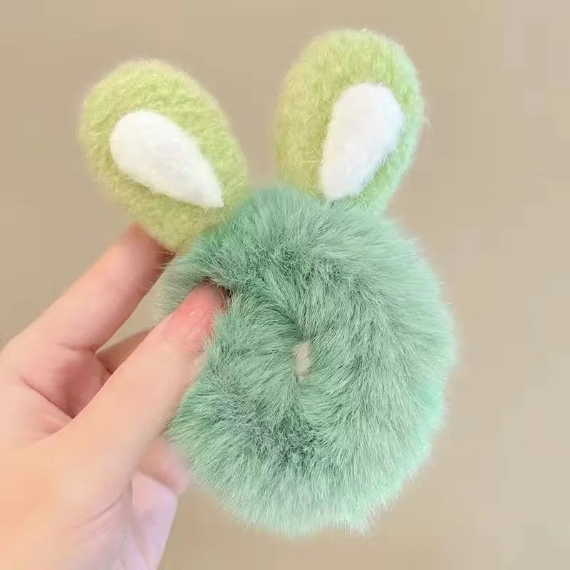 1PC Girl Hair Accessories Plush Rabbit Ears Elastic Hair Rope