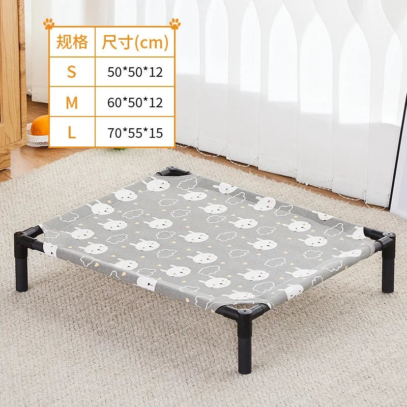 Elevated Pet Bed for Dogs and Cats Portable Folding Camping Bed Removable Washable Design for All Seasons Cozy Pet Kennel and Puppy Bed