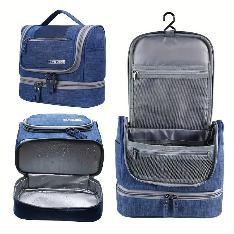 Men and Women Oxford Travel Makeup Bag Hanging Organizer Cosmetic Toiletry Case