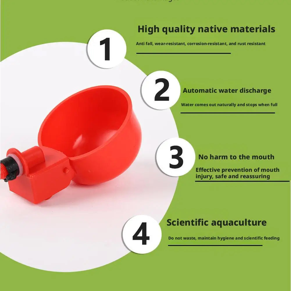 10 Pcs Automatic Poultry Drinking Bowl Chicken Waterer Cups Duck Drinking Machine Hanging Drinking Bowls Water Dispenser
