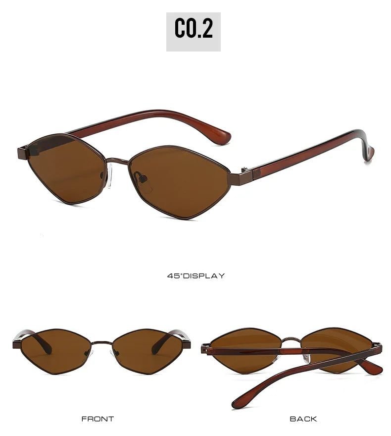 SO&EI Fashion Irregular Polygon Cat Eye Sunglasses UV400 Retro Shades for Women and Men