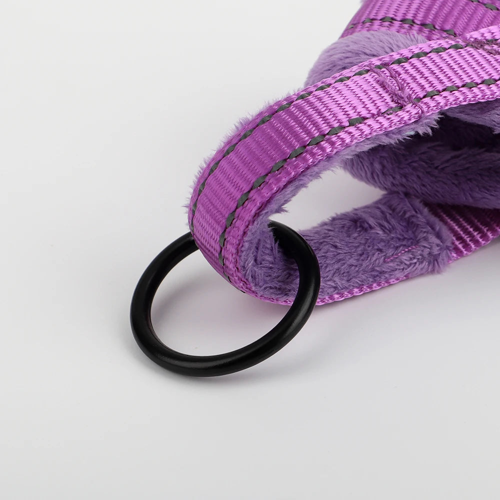 Warm Dog Harness Vest for Winter Soft Padded Adjustable Pet Training Harness for Small Large Dogs Bulldogs and Pugs