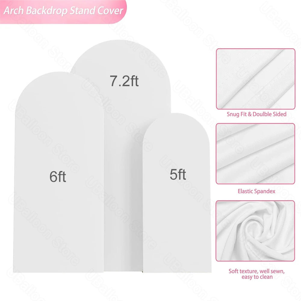 2M Chiara Arch Cover Double Sided White and Hot Pink Fabric Backdrop for Birthday Baby Shower and Wedding Decorations