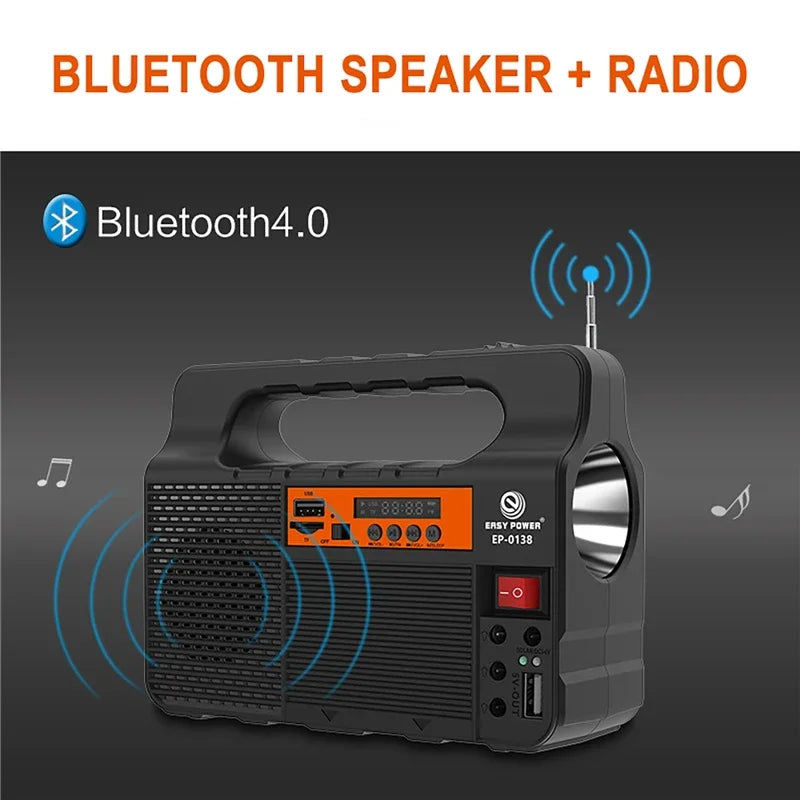 Solar Portable Lighting Solar Power Panel Generator Kit with 3 LED Bulbs for Camping and Hiking