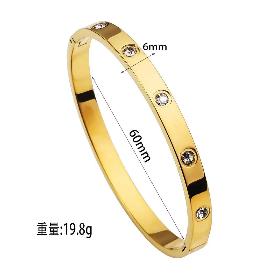RAKOL Simple 316L Nail Light Luxury Titanium Steel Bracelet for Women High Quality Non-fading Hand Jewelry