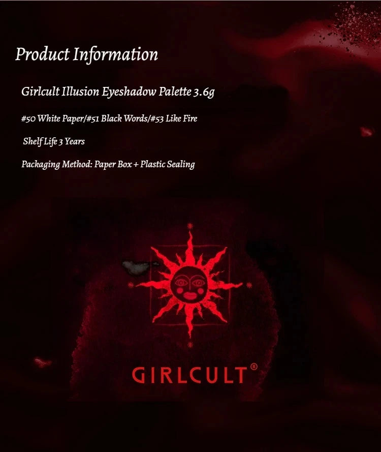 Girlcult Vegan 4 Color Eyeshadow Palette Shimmer Matte Chameleon Makeup for Halloween and Everyday Looks