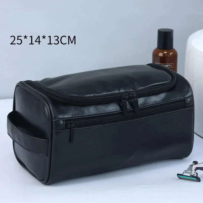 Men Vintage Luxury Toiletry Bag Travel Organizer Waterproof Makeup Case Hanging Storage for Business and Personal Use