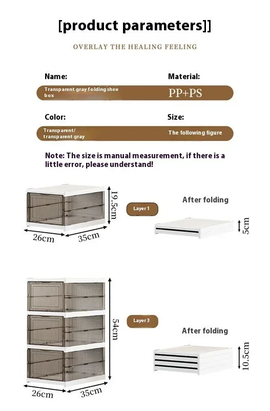 Dustproof 6 Layers Foldable Shoe Box Stackable Organizer