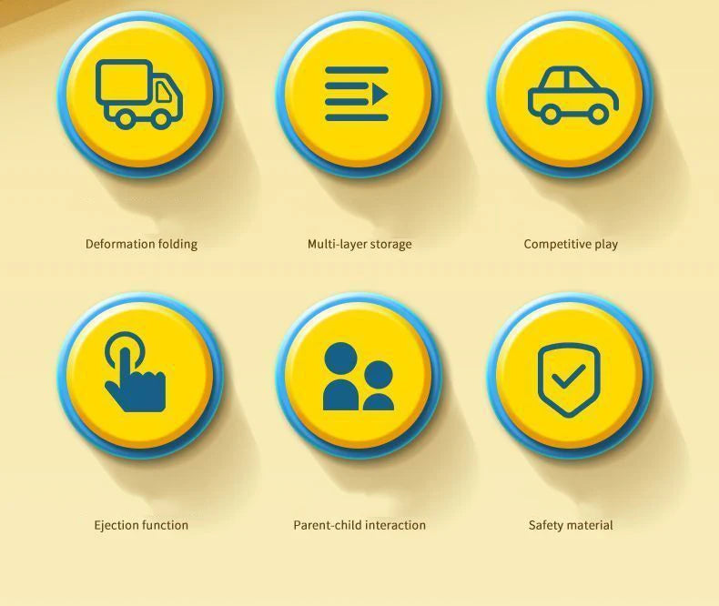 Large Car Transporter Truck with Folding Track and Racing Vehicles for Kids - Competitive Games and Storage Alloy Car Toy - Perfect Gift for Boys