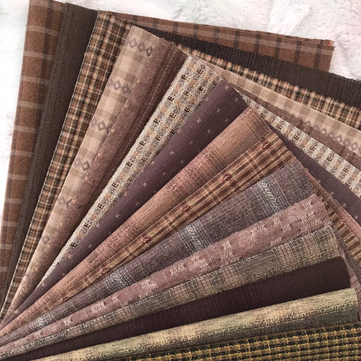 15pc 23*33cm Japanese Yarn Dyed Cotton Fabric Bundle for Crafting