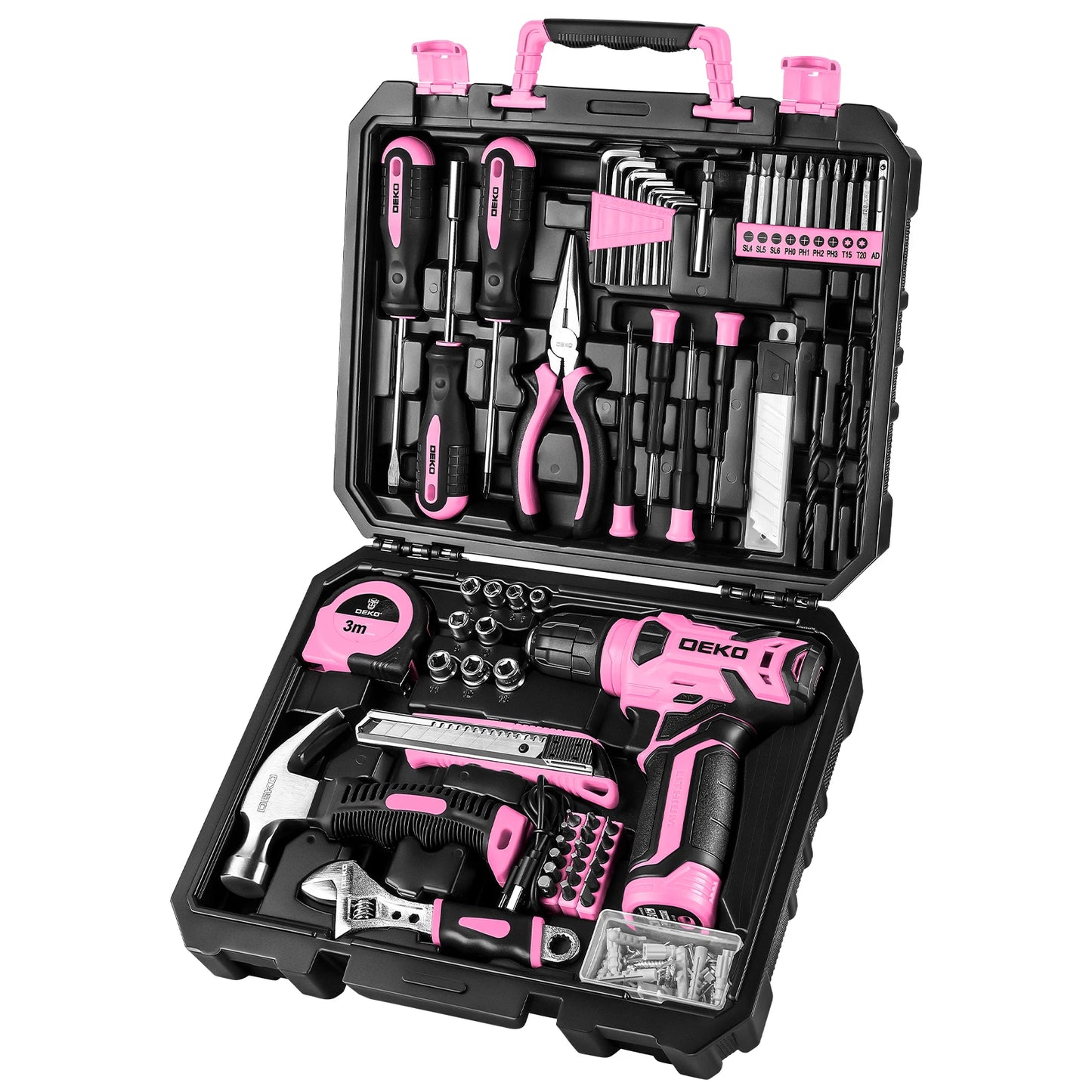 DEKO 126Pcs Power Tool Combo Kit with 8V Cordless Drill