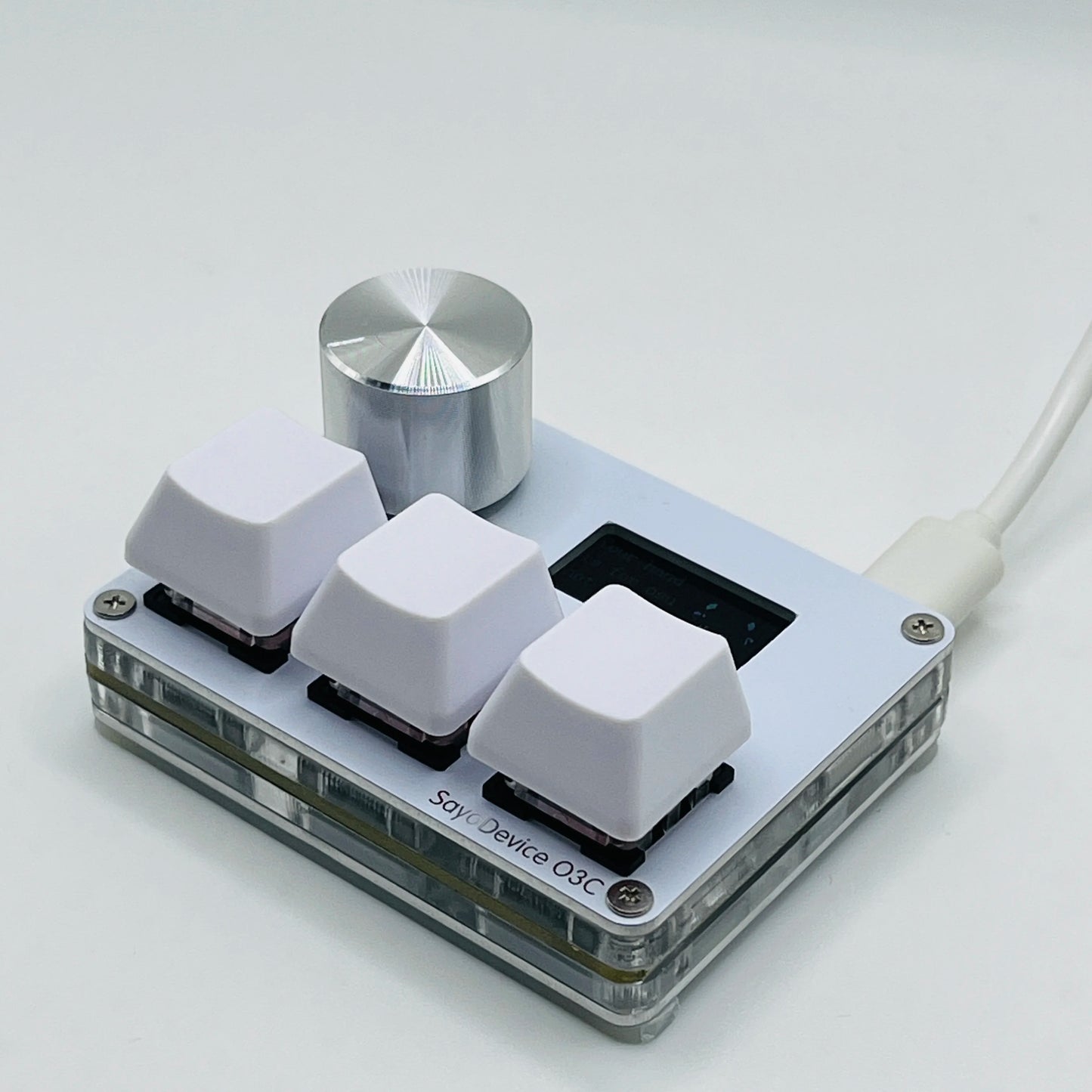 O3C SayoDevice OSU Rapid Trigger Magnetic Pink Switches Keyboard with Customizable Knob and Shortcut Features