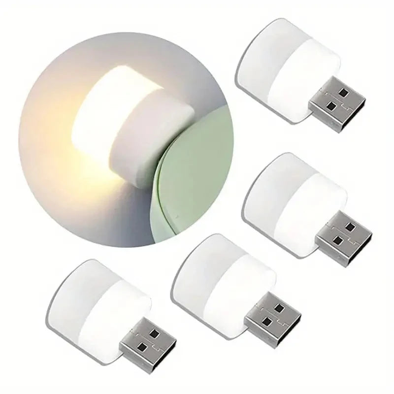1-20Pcs Mini USB Night Light Warm White Eye Protection LED Lamp
