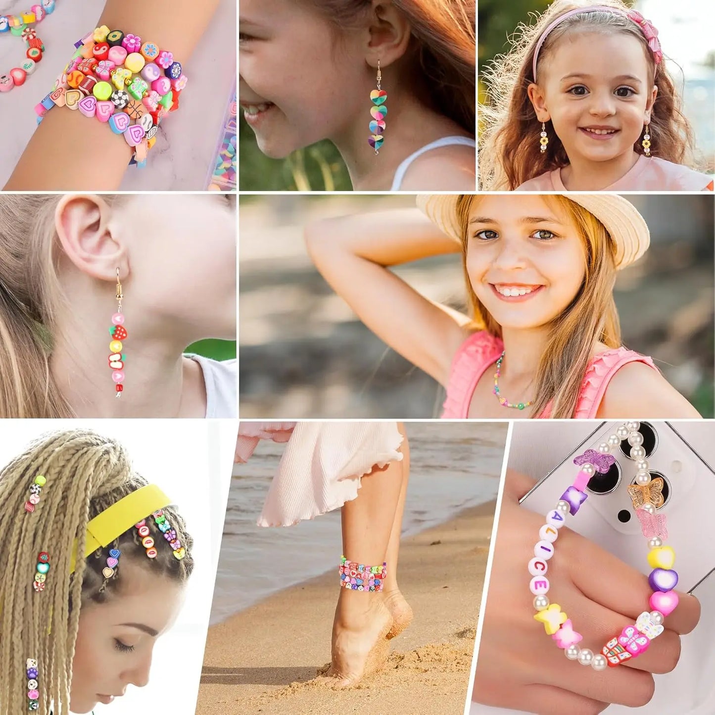 28 Styles Cute Polymer Clay Beads Jewelry Making Kit with Gift Box for Bracelets and Necklaces