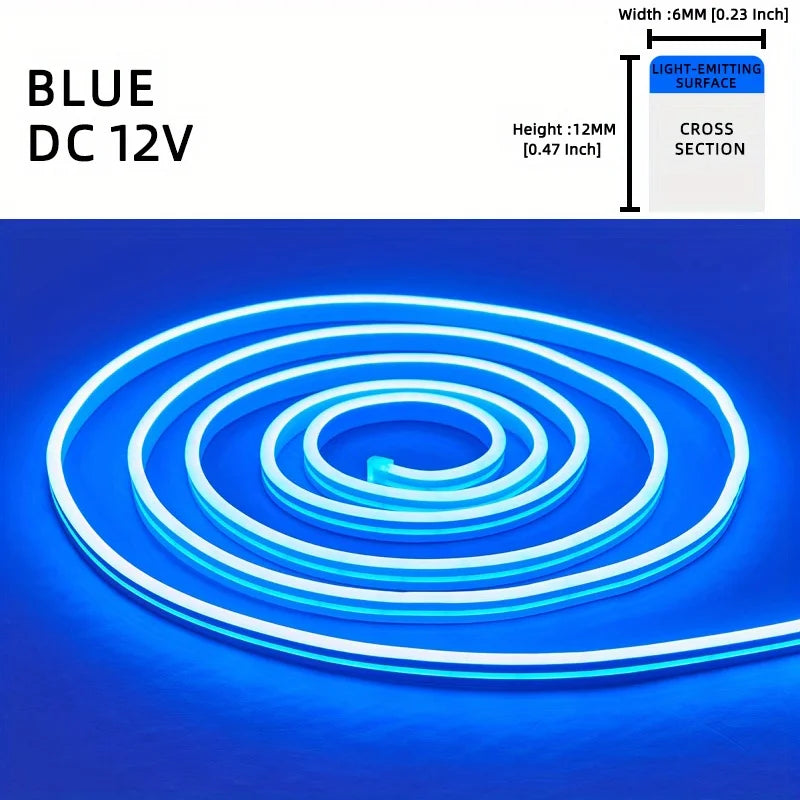 Neon LED Strip Light 5M 600 LEDs Waterproof Flexible Silicone Lamp