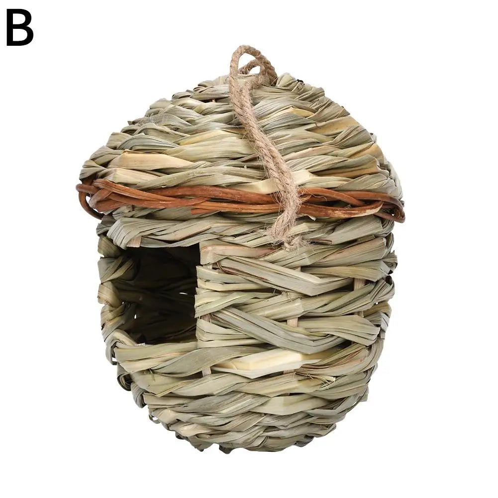 Grass Nest Hand-woven Hibiscus Grass Gourd BirdHouse For Outdoor Garden Hanging Hatching Breeding Bird Accessory