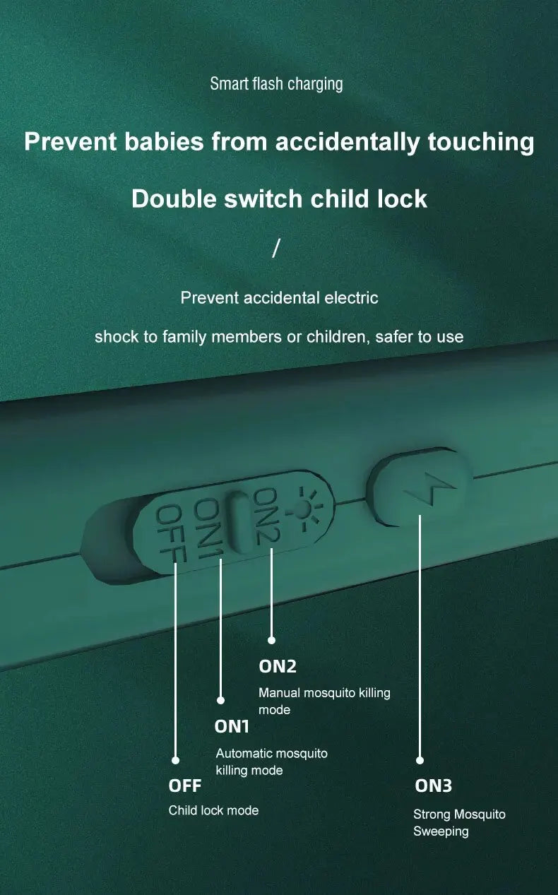 1pc Electric Mosquito Killer Swatter USB Rechargeable Safe Trap