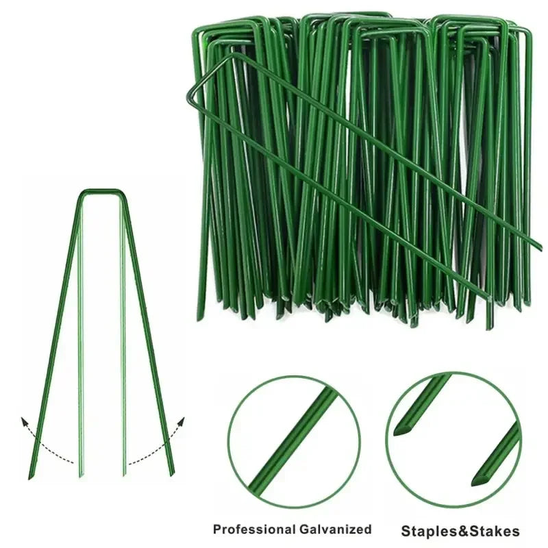 U Type Heavy Duty Garden Staples for Secure Lawn Barrier and Landscape Fabric Installation Galvanized Steel Sod Pins