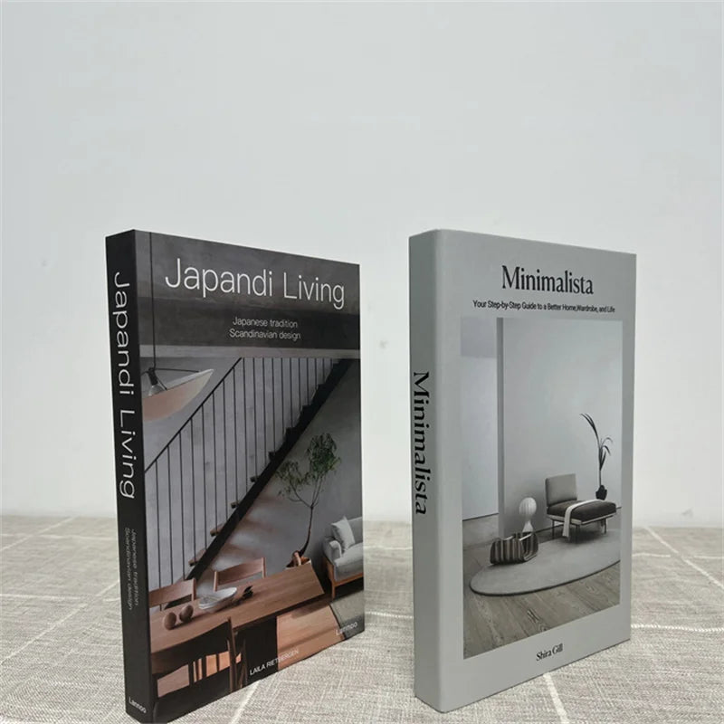 2 Piece Luxury Fake Book Decoration Set for Home and Cafe Decor Vintage Style Ornaments for Study and Club