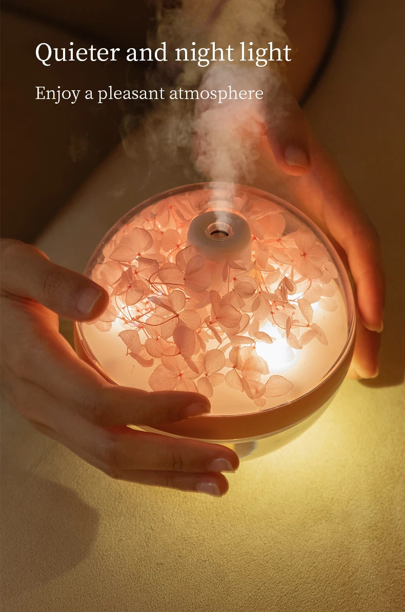 270ML USB Rechargeable Air Humidifier with LED Light and 800mAh Battery for Home Hydration and Relaxation
