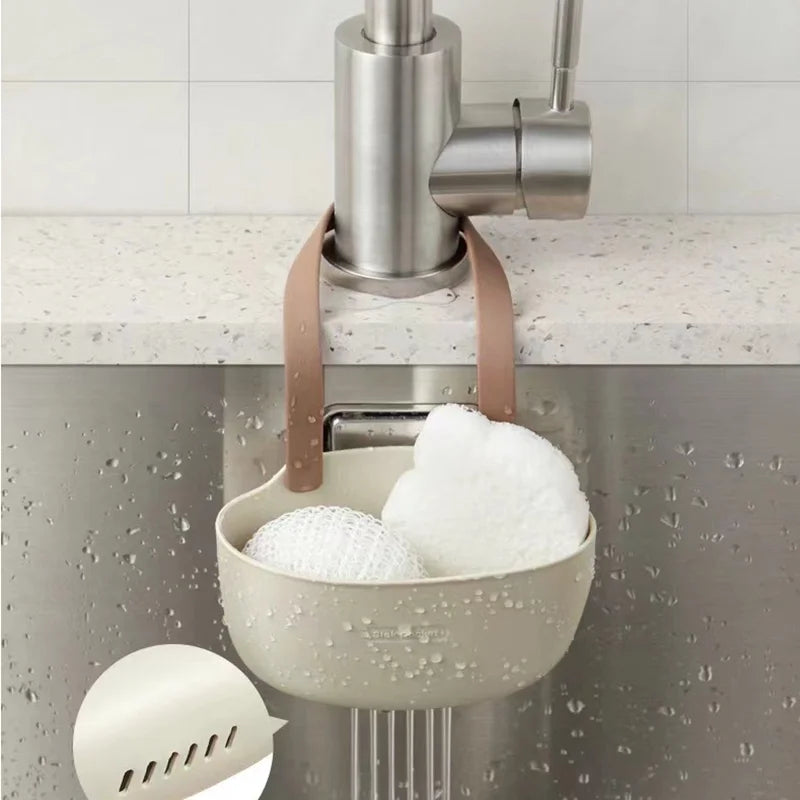 Aluminum Sink Drain Rack Sponge Holder and Soap Organizer Bathroom Kitchen Accessory