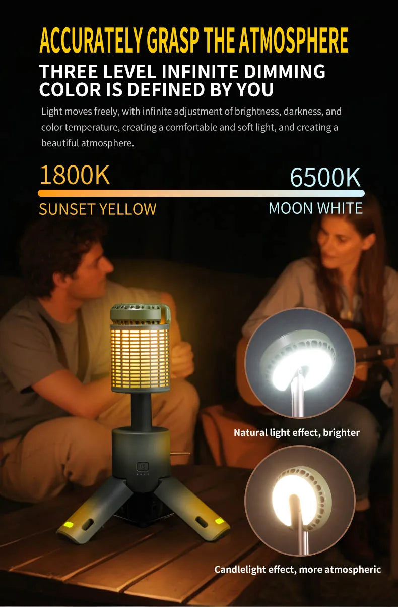 Folding Camping Light Portable Telescopic Lanterns 10000mAh Waterproof Magnetic Lamp with Triangle Stand Base