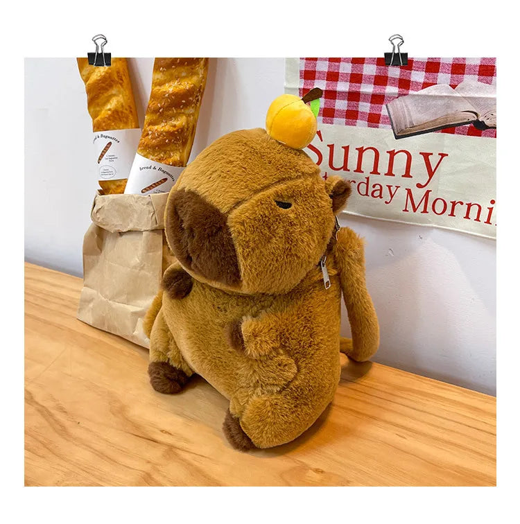 Capybara Plush Backpack Kawaii Mini Knapsack Bag for Kids