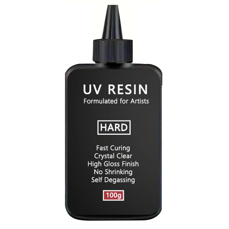 Crystal Clear Hard UV Resin Upgraded Formula Fast Curing Transparent Resin for Jewelry Making and Crafts