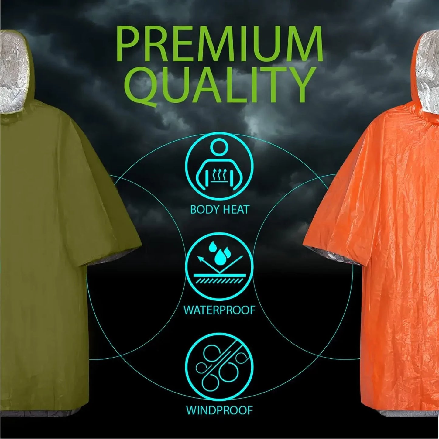 Reusable Emergency Rain Poncho β Unisex Waterproof Travel Raincoat for Hiking, Camping & Outdoor Gear