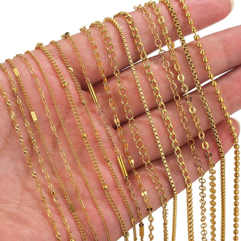 2 Meters Lips Beads Chain for Jewelry Making Gold Findings
